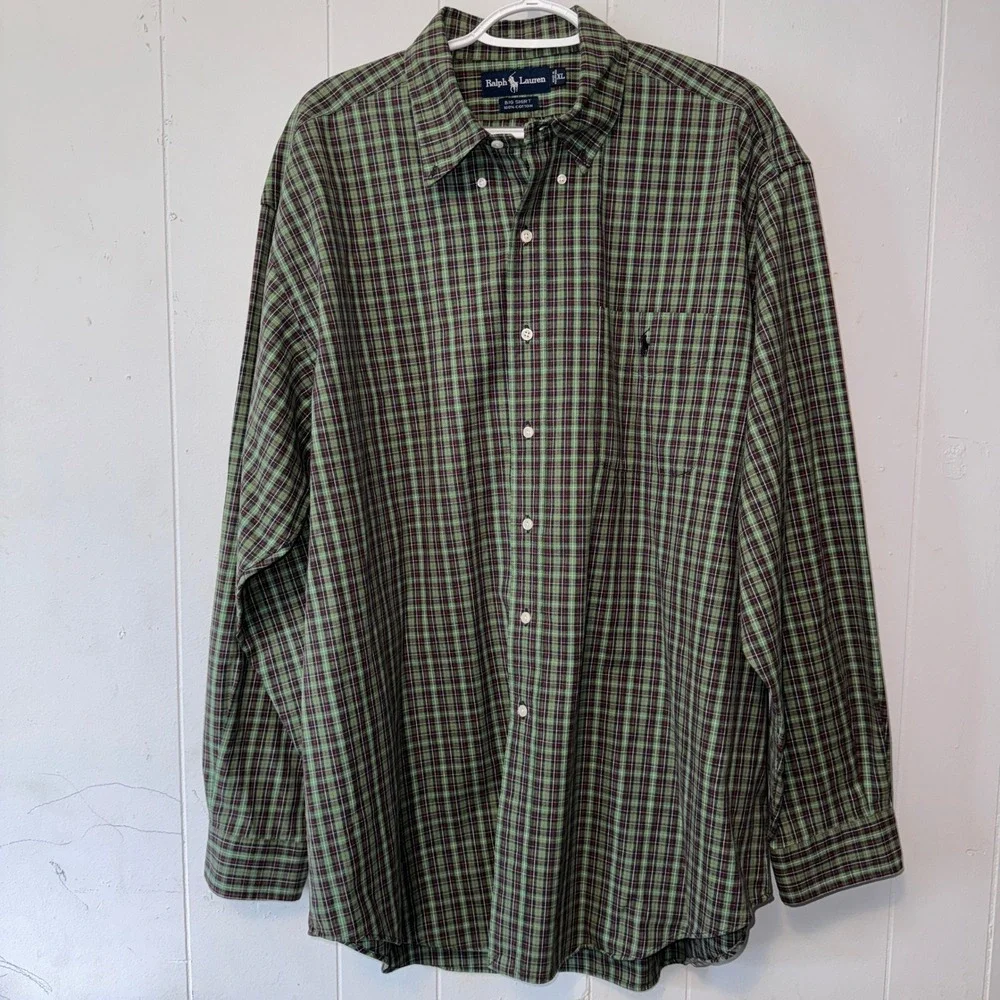 Polo Ralph Lauren Mens XL Plaid Button Down Long Sleeve
